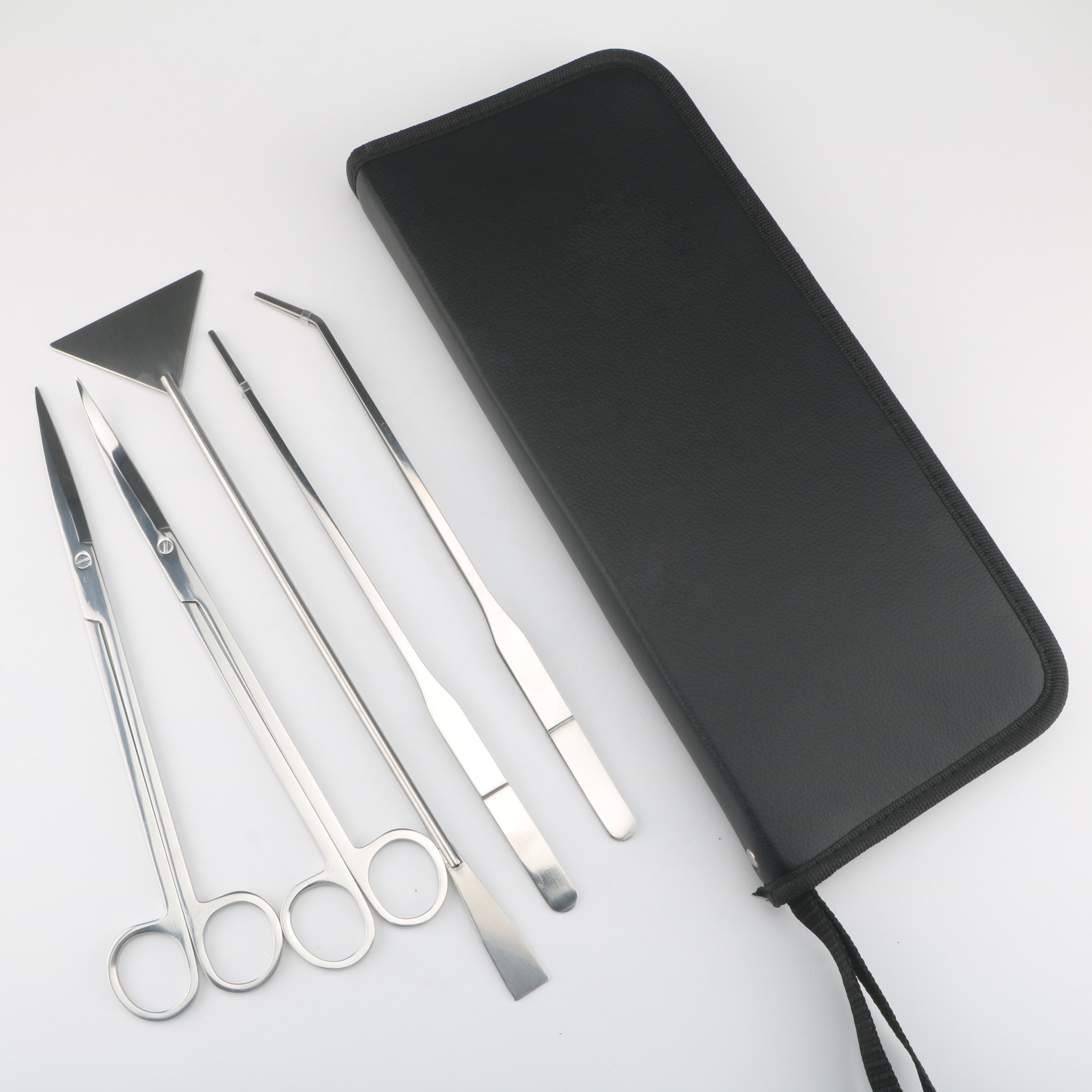 5PC Stainless Steel Mirror Polished Aquarium Plant Pruning Tools Tweezers Scissors and Spatula