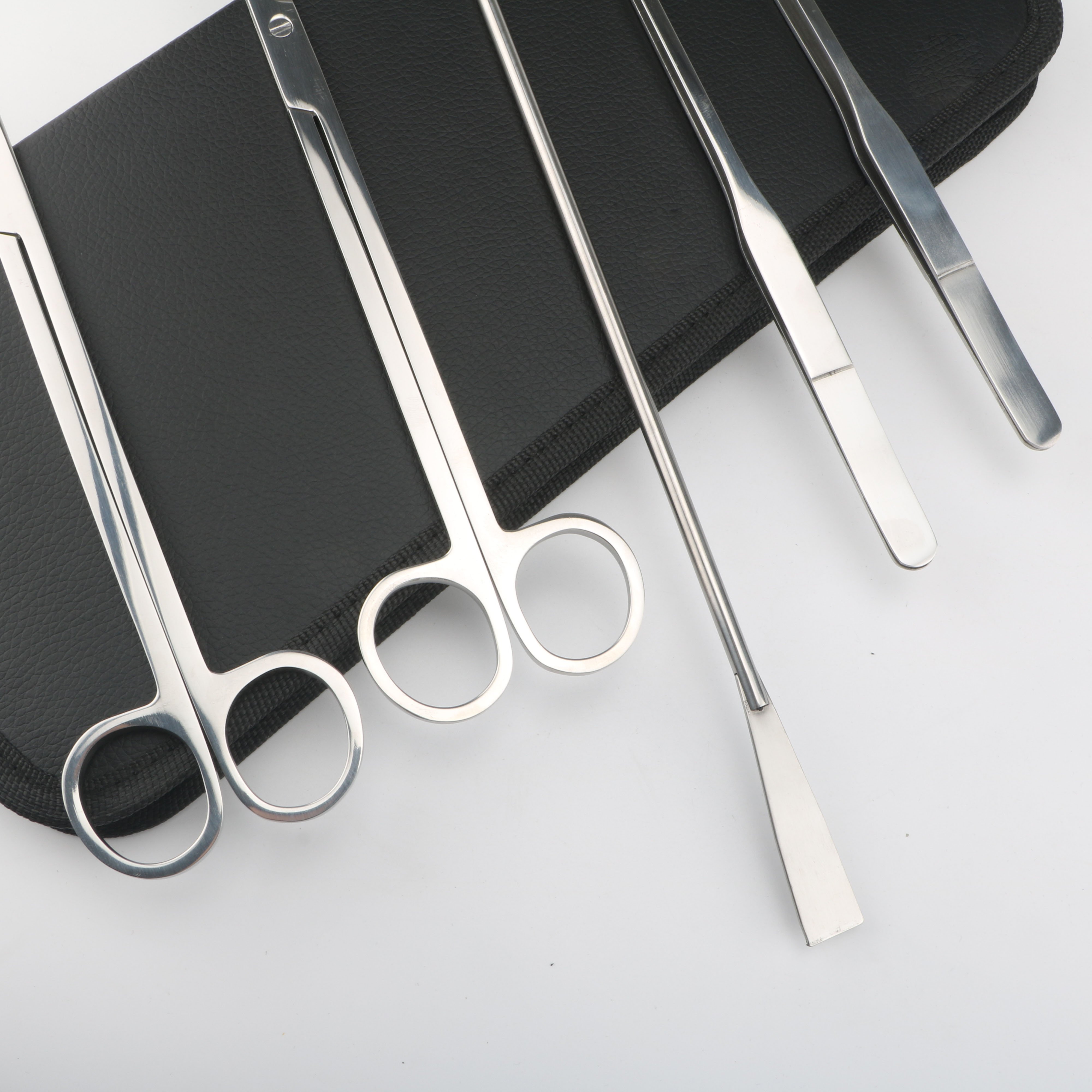 5PC Stainless Steel Mirror Polished Aquarium Plant Pruning Tools Tweezers Scissors and Spatula