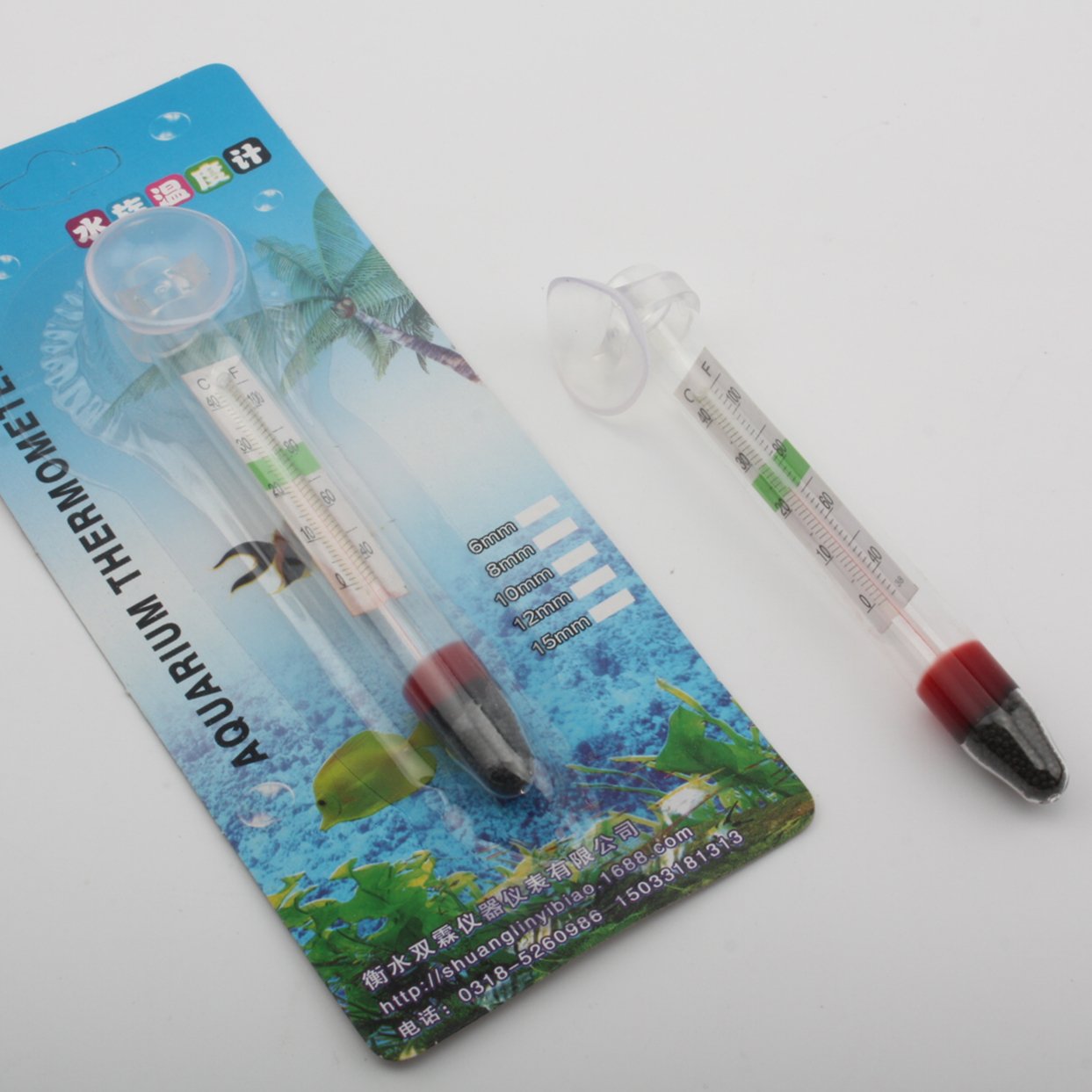 High Quality Aquarium Fish Tank Glass U Hook Hang On Thermometer With Retail Package