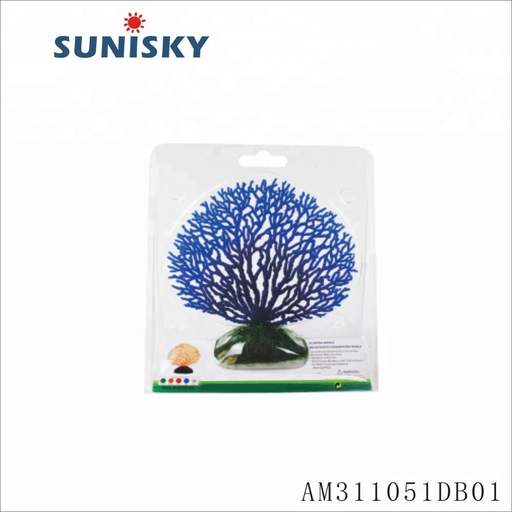 Glowing artificial coral aquarium resin silicone robber ornament for fish tank AM311051DB01