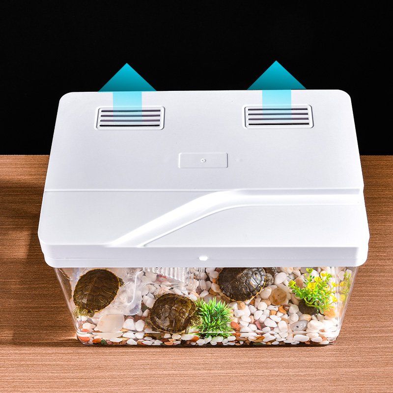 High-Definition Transparent Flip Fish Tank Micro-View Ecological Landscaping Aquarium with Special Tortoise Tank