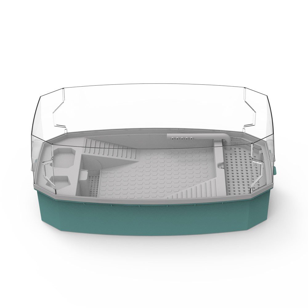 Plastic Detachable Escape-proof Turtle Tank Aquarium with Platform for Turtle Tortoise