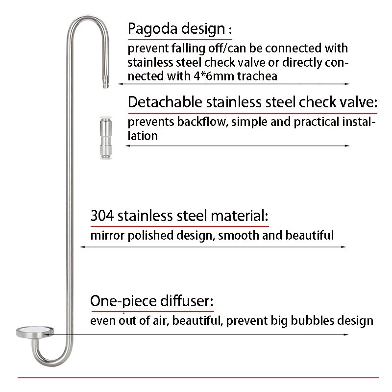 Aquarium CO2 Diffuser Stainless Steel Material Atomizer Ceramic Disc Refiner, Used For Aquatic Plant Growth Accessories