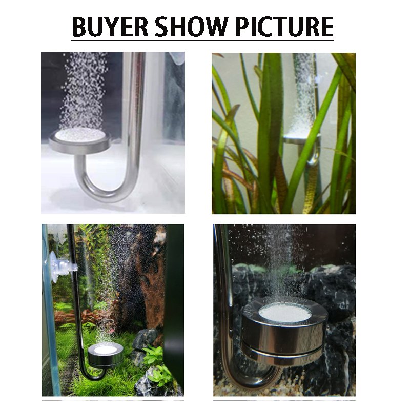 Aquarium CO2 Diffuser Stainless Steel Material Atomizer Ceramic Disc Refiner, Used For Aquatic Plant Growth Accessories