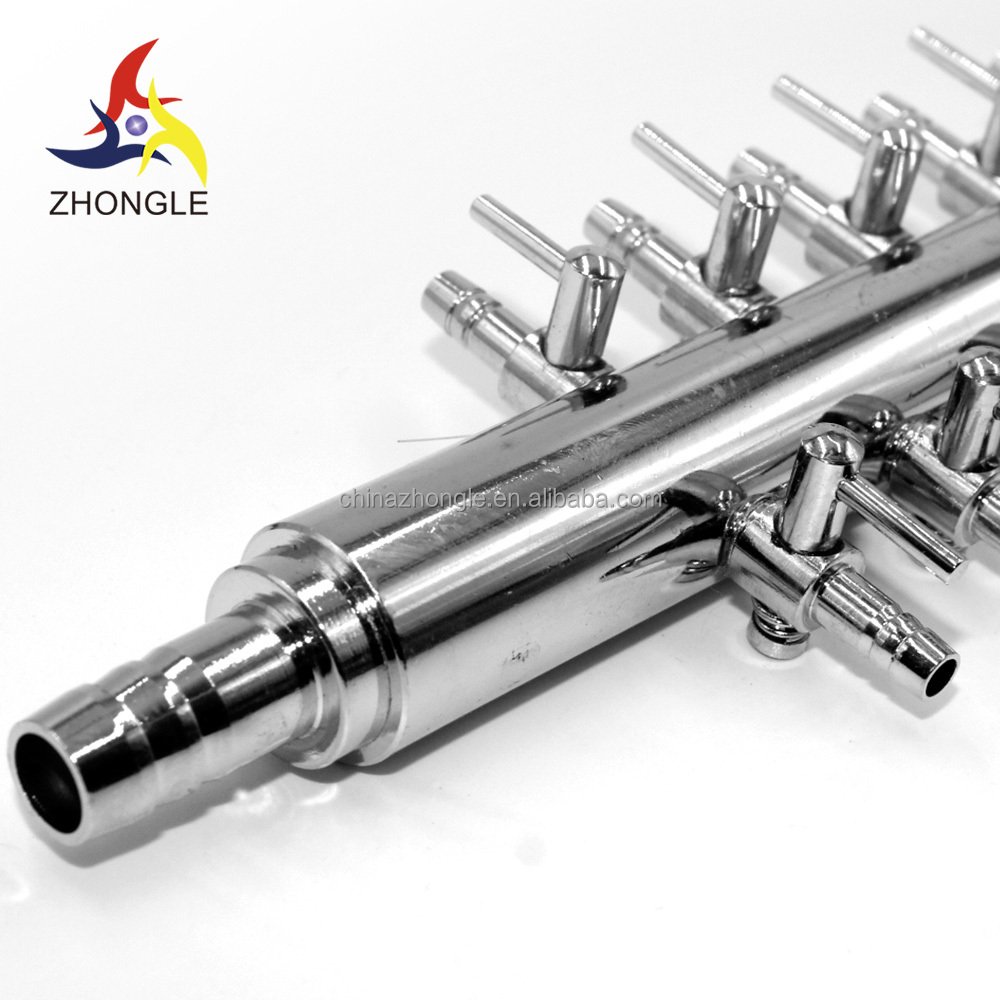 Aquarium air tank valve 10way 8mm into 4mm small metal Air Volume Control Valve Air Distributor