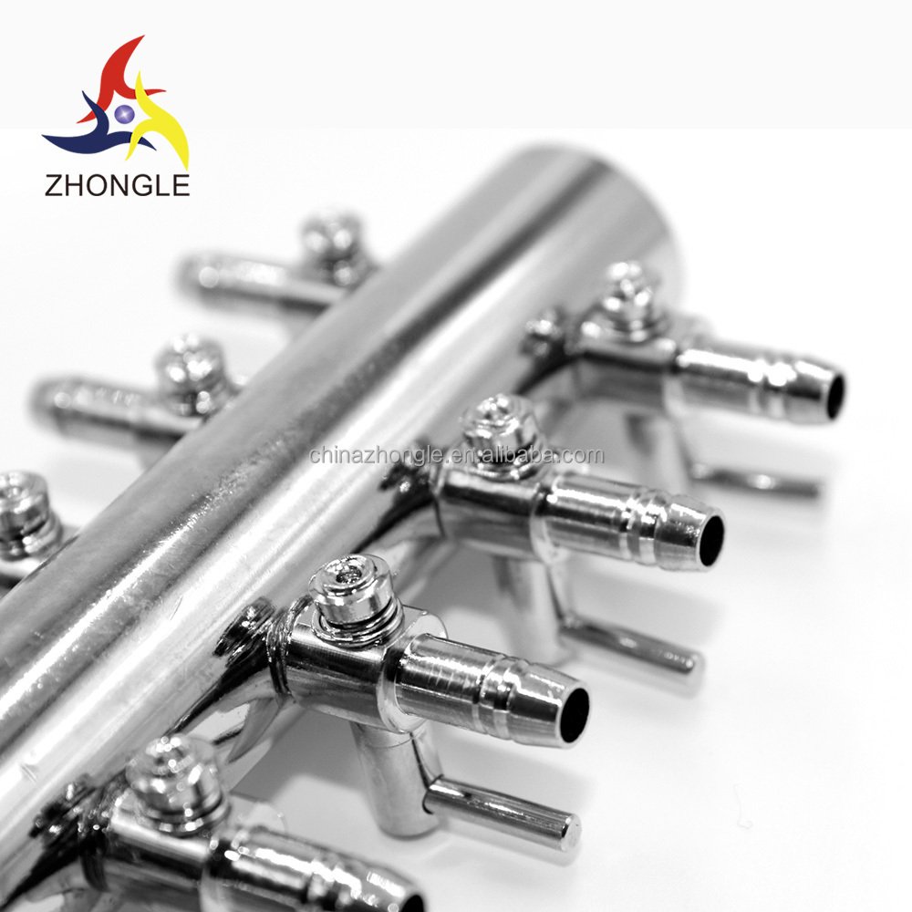 Aquarium air tank valve 10way 8mm into 4mm small metal Air Volume Control Valve Air Distributor