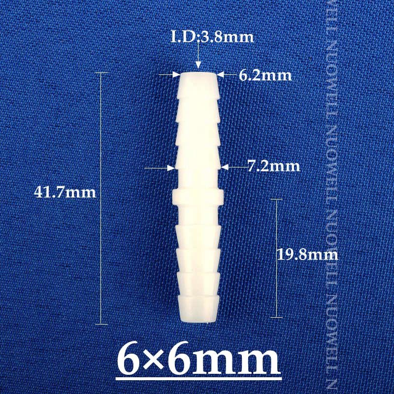 6-14mm PE Connectors Aquarium Fish Tank Air Pump Hose Barbed Joint Soft Water Pipe Equal Coupling Connector 100pcs/pack