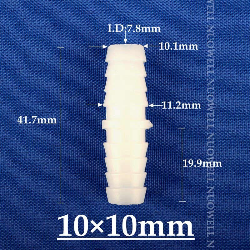 6-14mm PE Connectors Aquarium Fish Tank Air Pump Hose Barbed Joint Soft Water Pipe Equal Coupling Connector 100pcs/pack