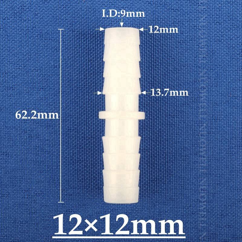 6-14mm PE Connectors Aquarium Fish Tank Air Pump Hose Barbed Joint Soft Water Pipe Equal Coupling Connector 100pcs/pack