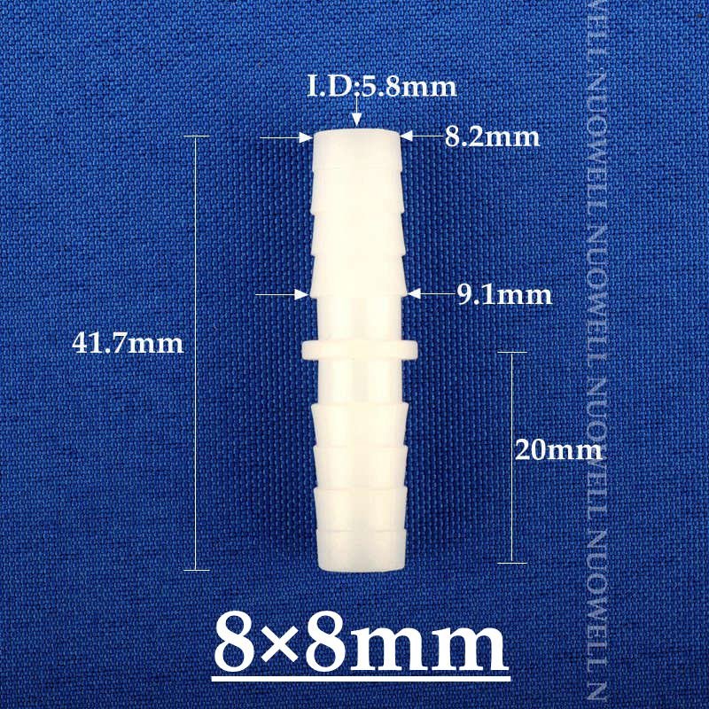 6-14mm PE Connectors Aquarium Fish Tank Air Pump Hose Barbed Joint Soft Water Pipe Equal Coupling Connector 100pcs/pack