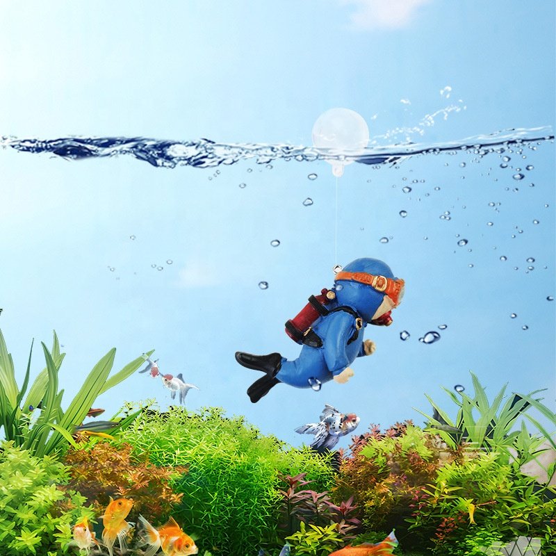 Blue fat diver aquarium pendant aquarium landscaping ornaments small ornaments submerged floating diver