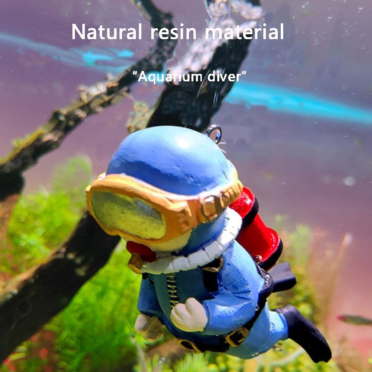Blue fat diver aquarium pendant aquarium landscaping ornaments small ornaments submerged floating diver