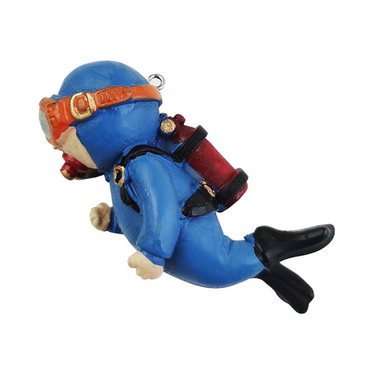 Blue fat diver aquarium pendant aquarium landscaping ornaments small ornaments submerged floating diver