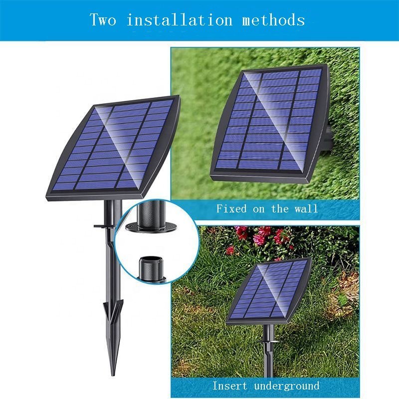 Fish Tank Solar Pond Aeration Pump 2w Solar Air Pump Aquarium and Bubble Stone