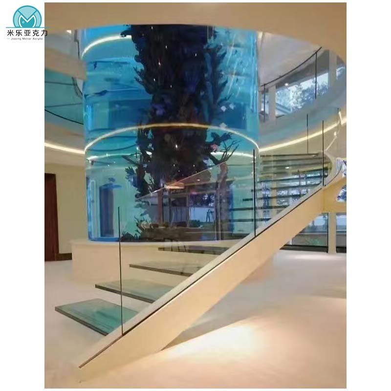 China supplier cheap price customized large cylinder acrylic fish tank aquarium