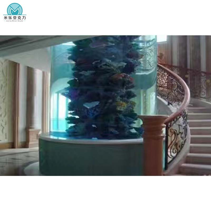 China supplier cheap price customized large cylinder acrylic fish tank aquarium