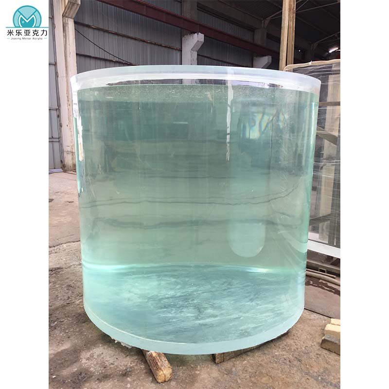 China supplier cheap price customized large cylinder acrylic fish tank aquarium