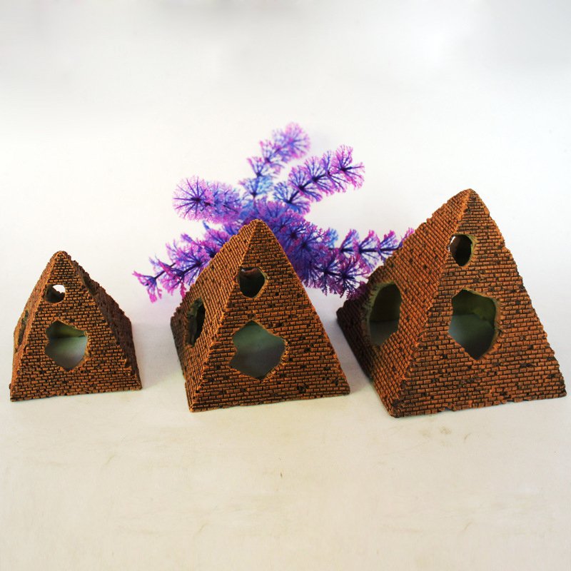 Simulation Pyramid Aquarium Ornament Landscape Shrimp Fish Shelter Fish Tank Decor Egyptian Decor