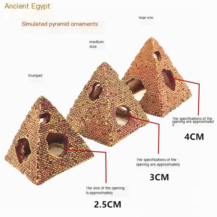 Simulation Pyramid Aquarium Ornament Landscape Shrimp Fish Shelter Fish Tank Decor Egyptian Decor
