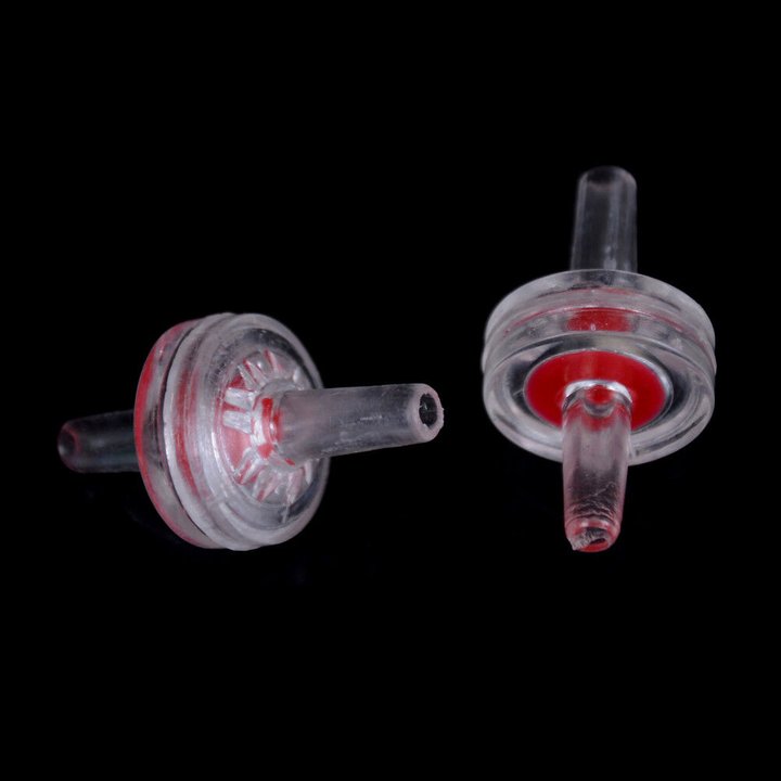 JR Plastic Aquarium Fish Tank Air Pump Non-Return One Way Check Valves Red Clear