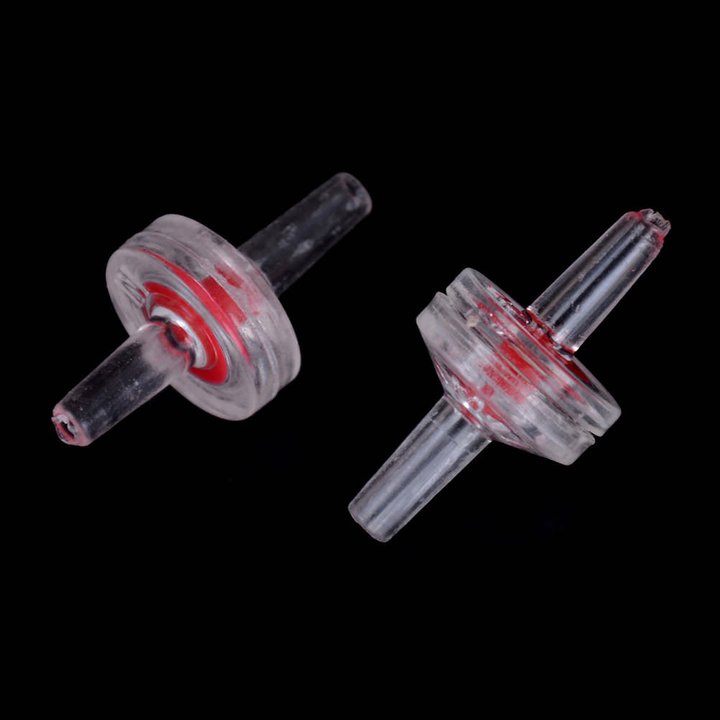 JR Plastic Aquarium Fish Tank Air Pump Non-Return One Way Check Valves Red Clear