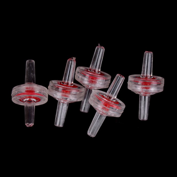 JR Plastic Aquarium Fish Tank Air Pump Non-Return One Way Check Valves Red Clear