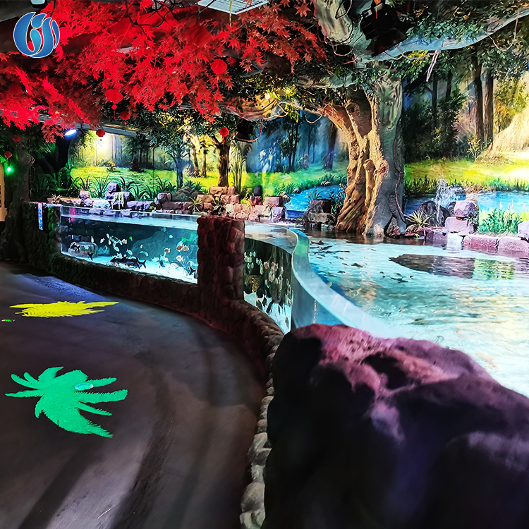 Lesheng New Products Outdoor Cylindrical Acrylic Aquarium, Factory Customized Outdoor Large Acrylic Fish Tank
