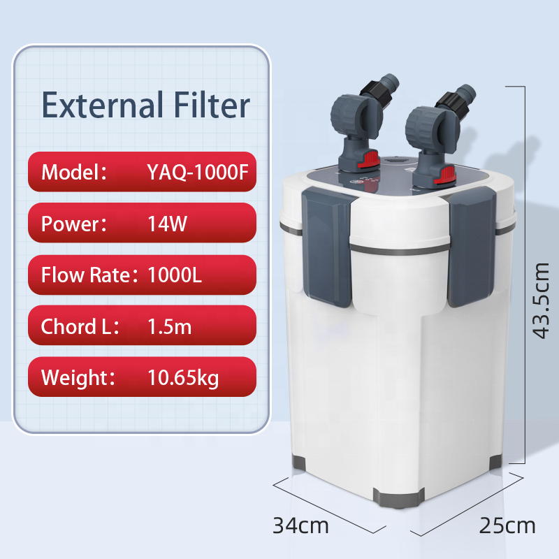Yee Air Pressure Outside Cylinder Filter Barrel Adjustable Air Volume Aquarium Filters Box with Inlet and Outlet