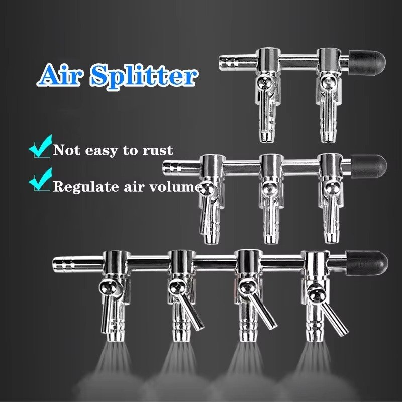 1-12way Aquarium Accessories Inline Air Splitter Control Valve Fish Tank Oxygen Pump Hose Durable Aquarium Air Splitter