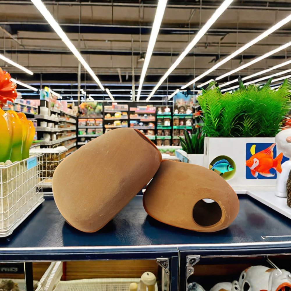 Wholesale Terracotta Breeding Cave Aquarium Ornament Accessories Fish Hiding Resting Equipment for Home Fish Tank Decor