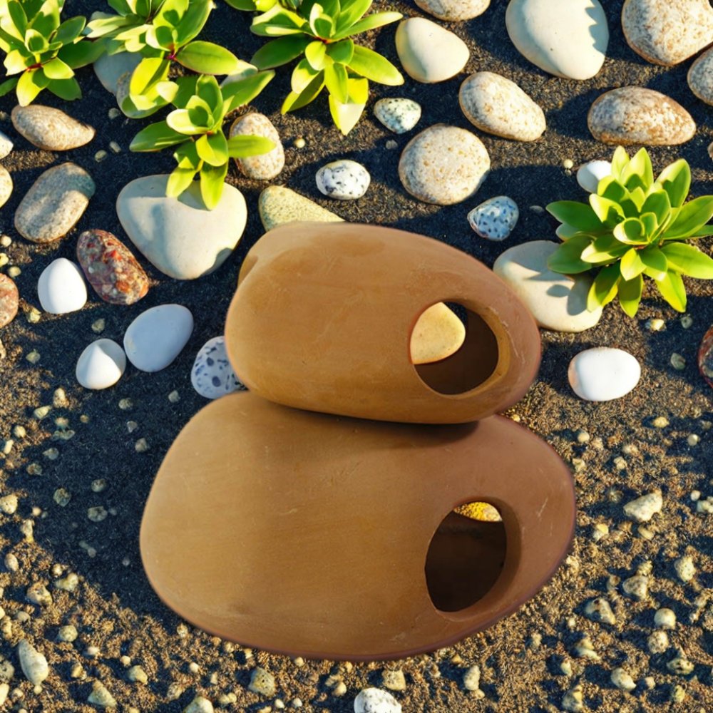 Wholesale Terracotta Breeding Cave Aquarium Ornament Accessories Fish Hiding Resting Equipment for Home Fish Tank Decor