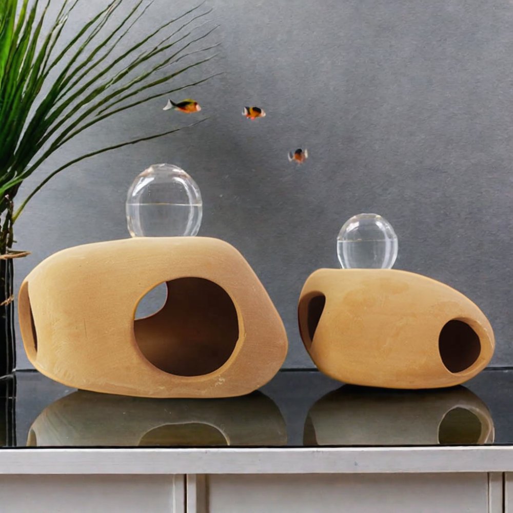 Wholesale Terracotta Breeding Cave Aquarium Ornament Accessories Fish Hiding Resting Equipment for Home Fish Tank Decor
