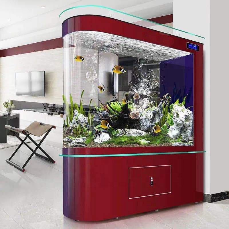 Customized Sizes Large And Medium Bullet Fish Tank Aquariums For Marine And Freshwater With Overflow Sump Cabinet