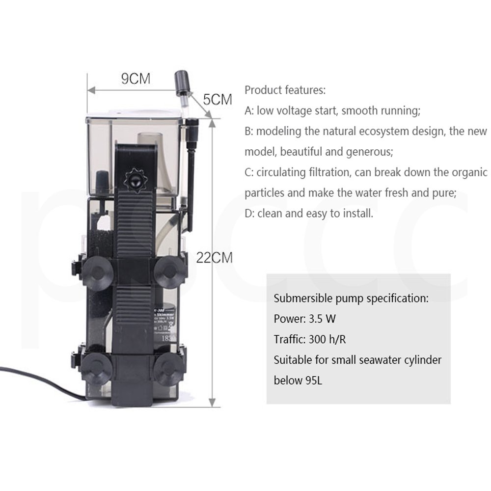 SK-300 Resun Hang On Protein Skimmer Nano Quarantine for Fish Tank Aquarium