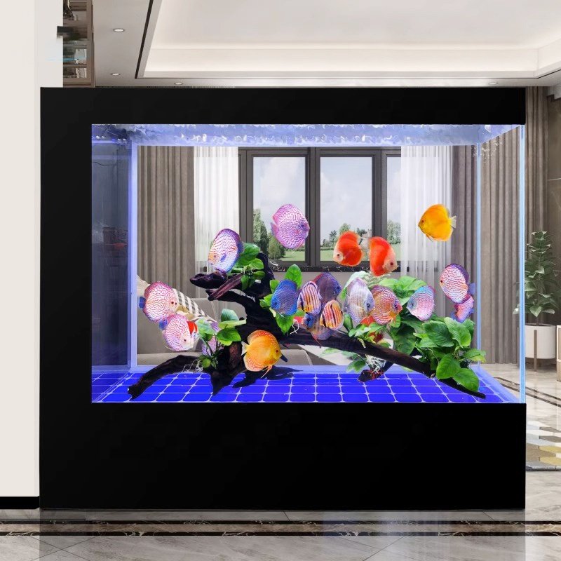 Wholesale custom Latest Design Black glass aquarium prices fish tank aquarium lamp Home Decorations