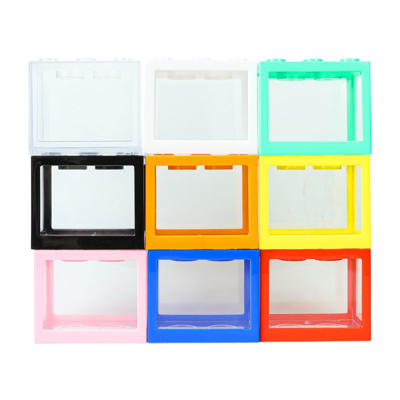 Mini small fish tank acrylic transparent building blocks fish tank goldfish tank desktop creative landscape plastic