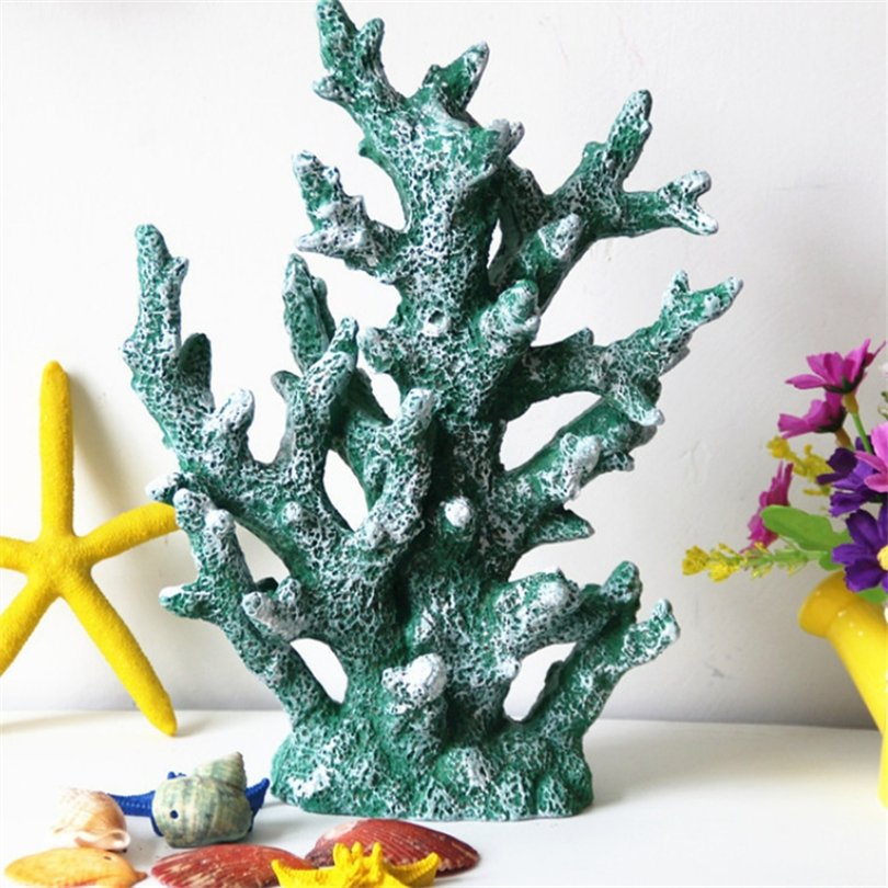 Underwater Sea Plants Decorations Foyer Wine Cabinet Desk Hotel Decoration Craft Resin Aquarium Plant Artificial Coral Ornament