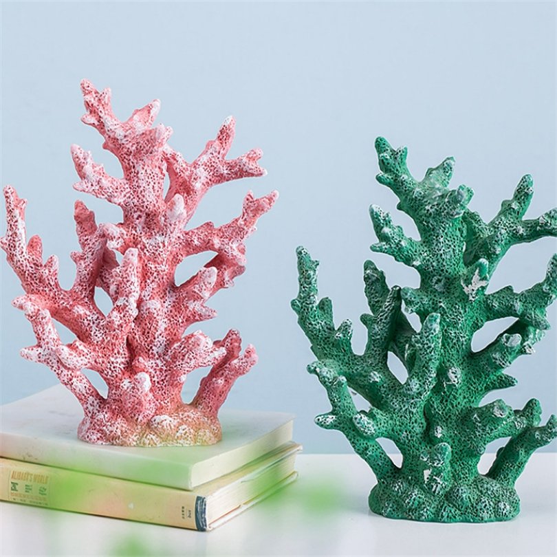 Underwater Sea Plants Decorations Foyer Wine Cabinet Desk Hotel Decoration Craft Resin Aquarium Plant Artificial Coral Ornament