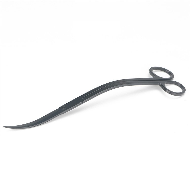 Stainless Steel Aquarium Plant Cleaning Black Scissors Aquarium Wave scissors aquarium squeegee With Card Package
