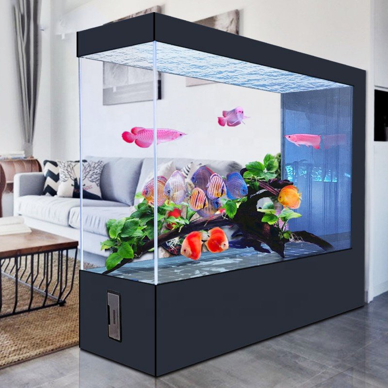 Transparent large acrylic aquariums table fish tank for sale white screen on the ground fish tank aquarium