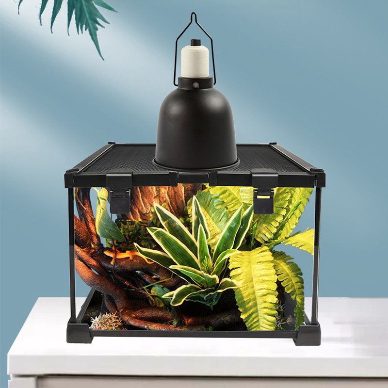 Reptile Tank Glass Natural Cages Terrarium enclosure display Sliding Screen for Reptile Hamster Hedgehog Small Animals snakes