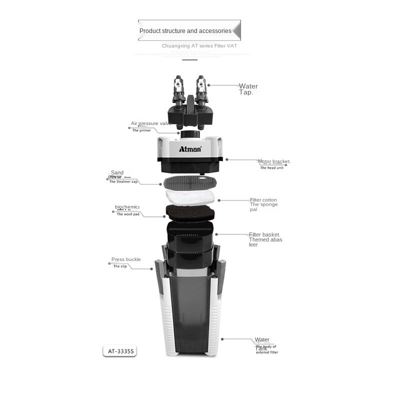 Atman fish tank external filter bucket filter