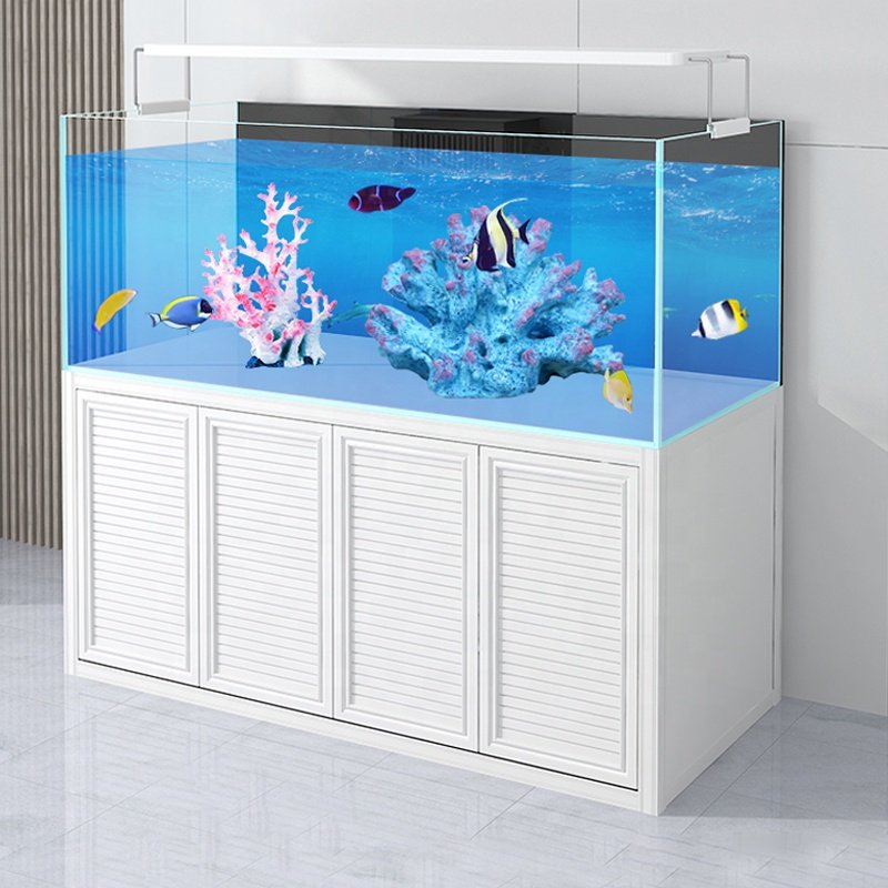 Nano Glass and Aluminum Stand Reef Saltwater Rimless Aquarium Tank Marine World of Large Size