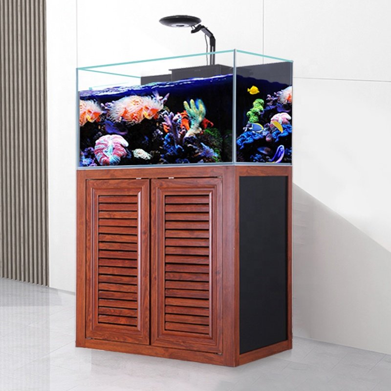 Nano Glass and Aluminum Stand Reef Saltwater Rimless Aquarium Tank Marine World of Large Size