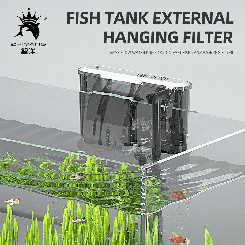 Quiet Powerful Aquarium Suspension Oxygenation Pump Wall Hanging Filter with Control Valve Oil FilmFilter Head