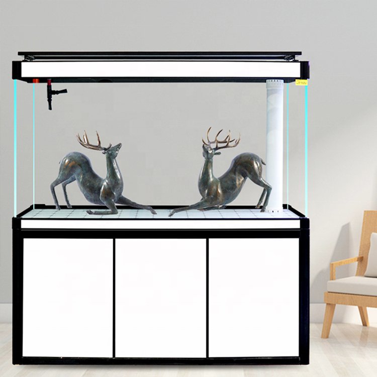 Wholesale customized aquarium medium large ornamental ultra-white glass goldfish tank home decorations