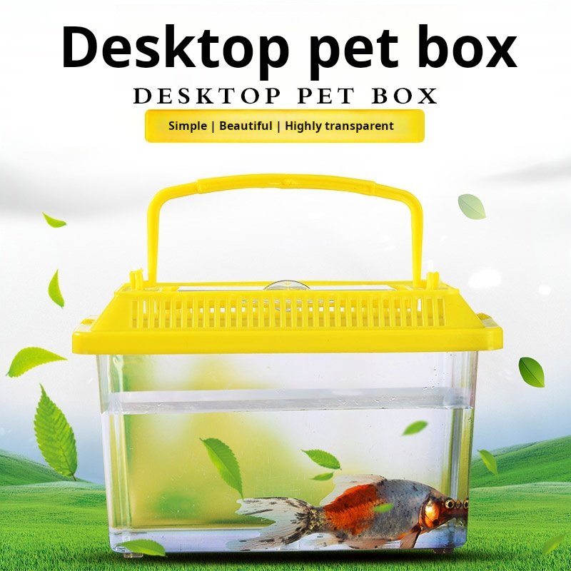 Portable Plastic Transparent Turtle Tank and Goldfish Bowl Great Small Animal Care Aquarium Accessory Fish Tank