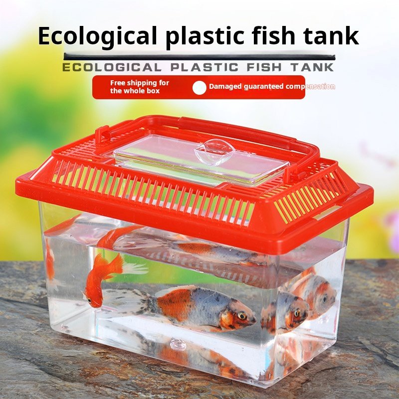 Portable Plastic Transparent Turtle Tank and Goldfish Bowl Great Small Animal Care Aquarium Accessory Fish Tank