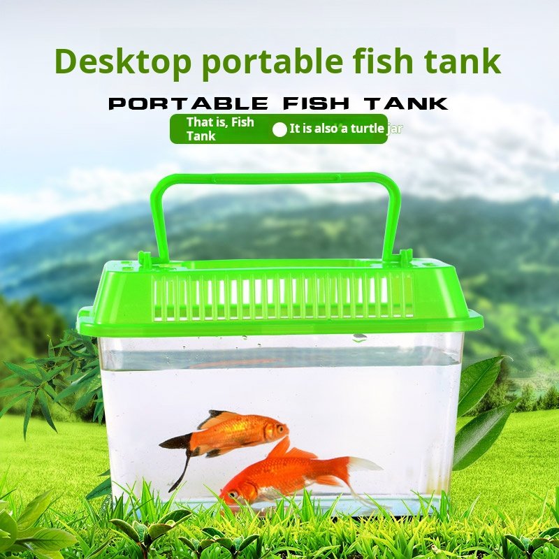 Portable Plastic Transparent Turtle Tank and Goldfish Bowl Great Small Animal Care Aquarium Accessory Fish Tank