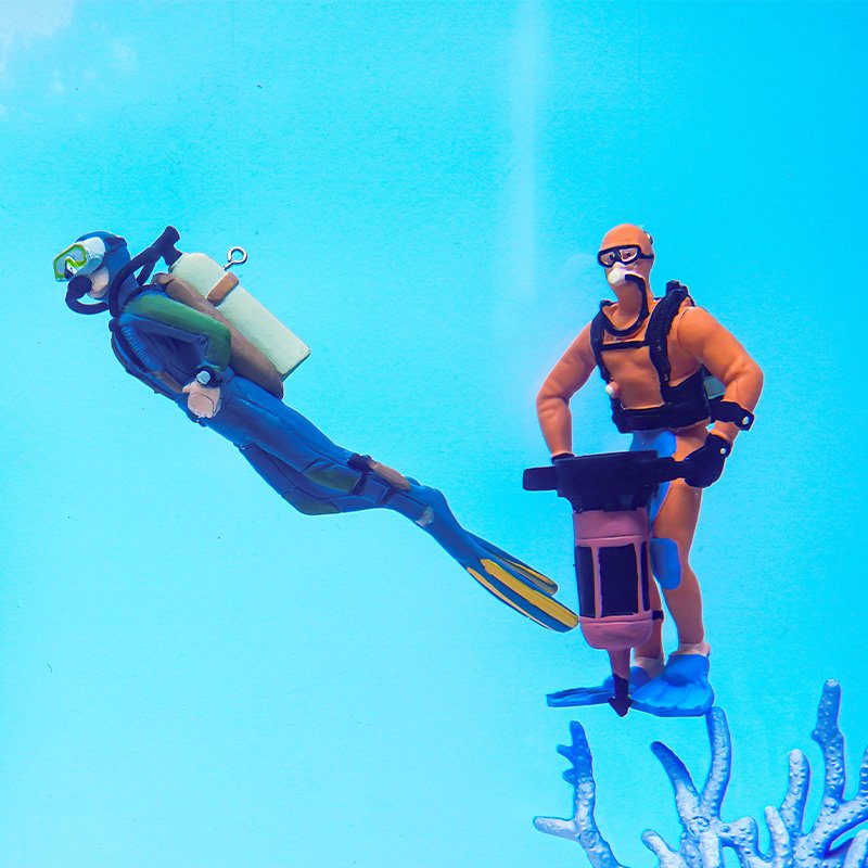 Ready to Ship Fish Tank Aquascape Decoration PVC Diver Model Plastic Diver Figures Aquariums & Accessories